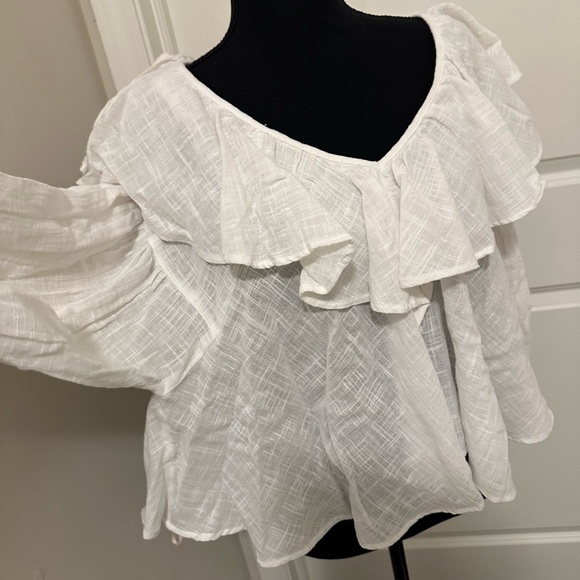 Free People Zuri Ruffle Blouse. - Picture 5 of 9